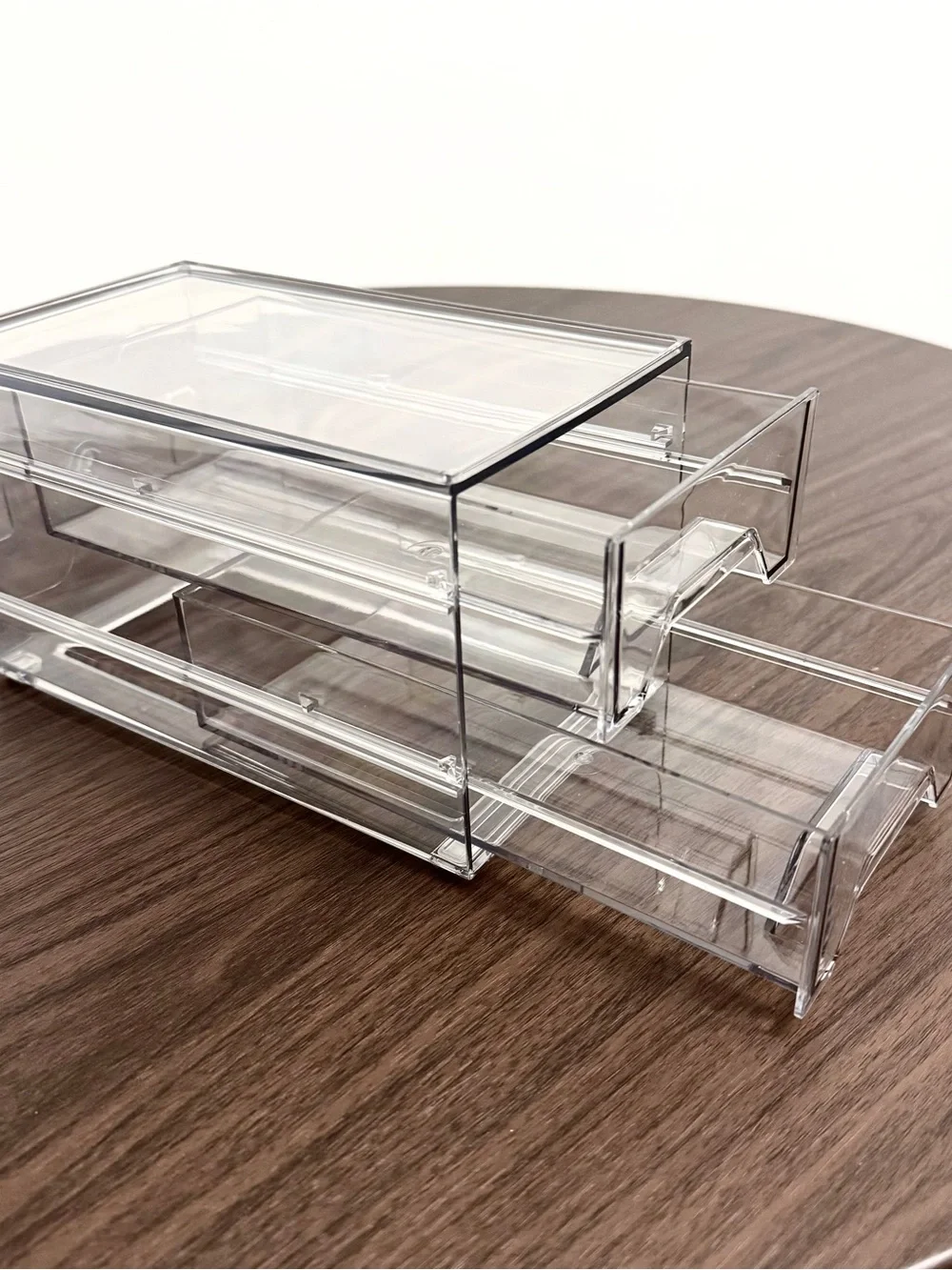 Clear Acrylic 2 Drawer Organizer Vanity Makeup Jewelry Desk Storage